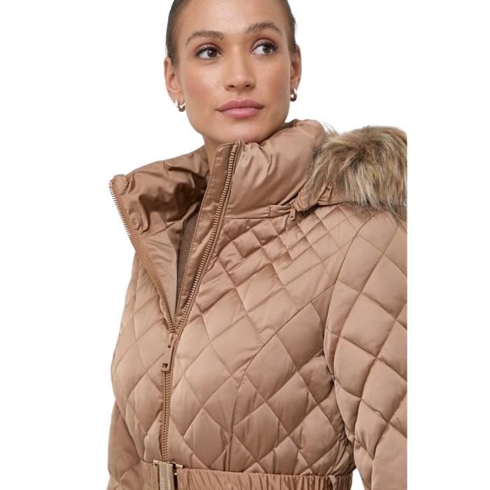 Doudoune longue femme Guess Olga Real Wet sand multi Cdiscount Pret a Porter