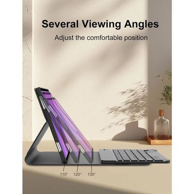 Étui Avec Clavier Bluetooth Pour Lenovo Idea Tab P12 Pro 12,7" 2025 – Clavier Amovible, Protection Complète