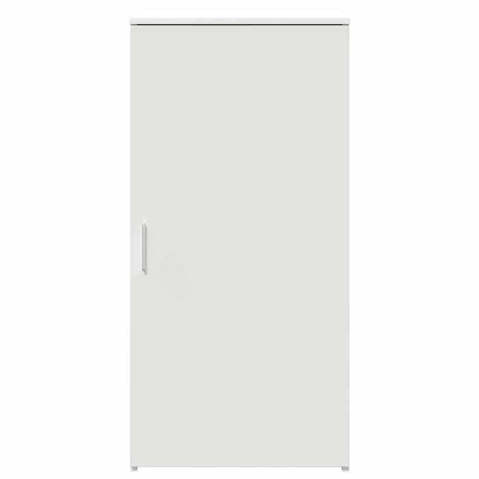 VidaXL Armoire De Rangement Blanc 50x45x103,5 Cm - Meuble Bureau Anti-Bascule En Bois D'Ingénierie Avec Étagère
