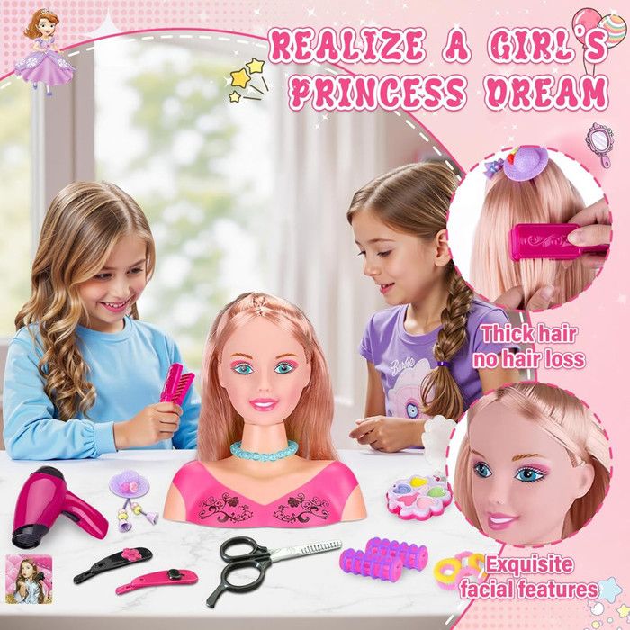 Kit de Maquillage pour Filles,33 Couleurs,Jouet de Maquillage Lavable,cosmétiques pour Enfants