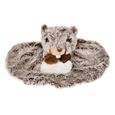 Jouet pour bébé - HISTOIRE D'OURS - Doudou plat marmotte - 28 cm - Marron, gris, blanc-0