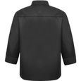 YONGHS-FR Homme Veste de Chef Manches Longues avec Poche Uniforme Cuisine Vêtement de Travail M-4XL Noir-0