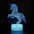 3D led Veilleuse 7 Couleurs cheval + Usb Touch + télécommande Lampe de table bureau Cadeau Enfant Noël créatif lampe de table 12-0