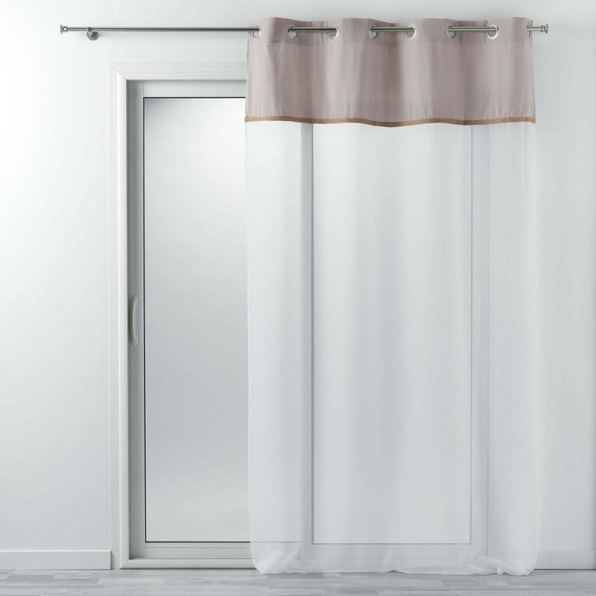 douceur d/'intérieur Voilage à oeillets 140 x 240 cm voile sablé avec top pompons melusine blanc