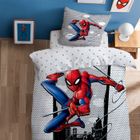 Parure de lit enfant 100% Coton - SPIDERMAN HERO - Blanc - 140x200+63x63cm
