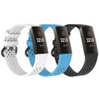 LECMACY Bracelet Compatible avec Fitbit Charge 3/Charge 4 Bracelet de Remplacement en Silicone Respirant Réglable, 6.3" -8.3".