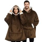 PZL CONCEPT Plaid Pull Sweat à Manche et Capuche avec Poche – Taille Unique 118 x 85 cm Adulte - Intérieur Sherpa - Coloris Marron