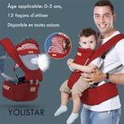 BIGILANTUH Front Premium Hipseat Porte-bébé Baby Carrier,Multifonctionnel, Ergonomique,100% Coton, Boucle Rotative à Papillon, 6 positions de