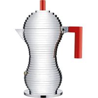 Alessi | Pulcina MDL02/6RFM - Cafetiére Espresso pour Induction de Design en Fonte d'Aluminiumn et PA, 6 Tasses, Rouge -  - Alessi