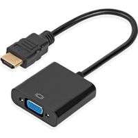 Convertisseur HDMI vers VGA 1080p, Adaptateur HDMI Mâle vers VGA Femelle avec Audio et Micro Câble USB pour Pc Tv Box