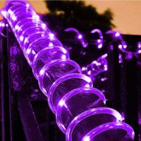 Guirlande lumineuse à énergie solaire, Tube étanche féerique, décoration de jardin ou noël - Type lumière violet - 7M 50leds