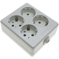 CableMarkt - Multiprise carrée avec quatre prises Schuko 250V sans câble blanc
