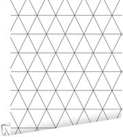 papier peint triangles graphiques blanc et noir - 0,53 x 10,05 m - 139148