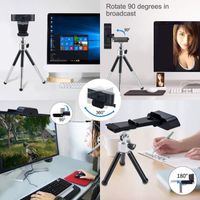 Angetube Webcam Full HD 1080P avec autofocus,double microphones antibruit et housse de protection intégrée