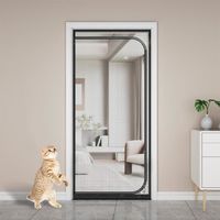Moustiquaire de porte pour chien et chat avec fermeture éclair - Résistant aux animaux domestiques, Moustiquaire en maille 90x210cm