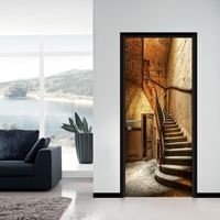 Autocollant De Porte Déco Moderne "Accueil" - 85x205 Cm, Bleu, Style Contemporain Pour Toutes Les Pièces