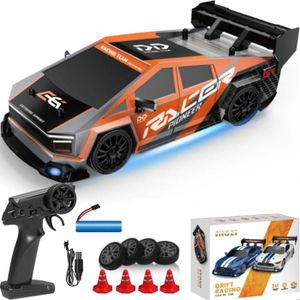 Voiture Télécommandée Drift 1:43 - 4WD, Gyroscope, LED, 15 Km/h - Mini RC Drift Car - Pour Ados Et Adultes (Bleu) - 6