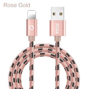 CÂBLE TÉLÉPHONE Or rose-2m-PZOZ-Câble USB de Charge Rapide pour iP