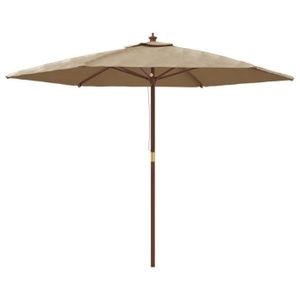 PARASOL Atyhao Parasol de jardin avec mât en bois taupe 299x240 cm 84530