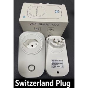 PRISE 3 PIÈCES - Plug 16A Suisse - prise intelligente Wifi 16a EU brésil, avec minuterie, moniteur d'énergie, appli