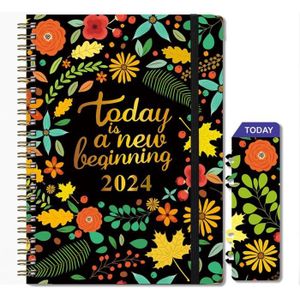Agenda 2024 A4: Planificateur Grand Format Semainier | 2 Pages par Semaine  | Horaires de 7h00 à 21h00 | Simple Noir (French Edition)