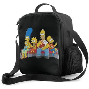 LUNCH BOX - BENTO  Sac à lunch isotherme The Simpsons avec bandoulière, boîte à lunch fourre-tout pour garçons filles voyage pique-nique[6529]