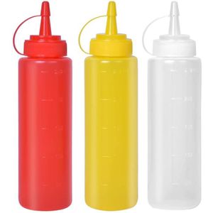 LANBOWO 2 pièces Mini Bouteilles de Ketchup Bouteille de Distribution de Sauce Mini Bouteilles vides à Presser Portables pour sauces Barbecue Vinaigrette ustensiles de Cuisine 