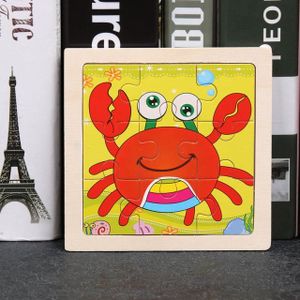 PUZZLE Crabe - Puzzle 3D en Bois de Dessin Animé pour Béb
