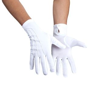 TIESOME Gants de mariée en satin blancs Élégante Poignet fleuri Dentelle Courtoisie Été Mariage Opéra Dîner