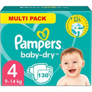 COUCHE PAMPERS BABY-DRY TAILLE 4 130 COUCHES (9-14 KG)