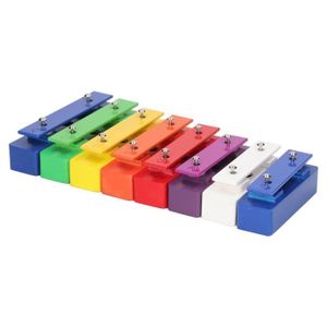 INSTRUMENT DE MUSIQUE Shipenophy Xylophone à 8 Notes Instrument de Percussion éducatif coloré Xylophone 8 Notes avec 8 touches métalliques jeux activite