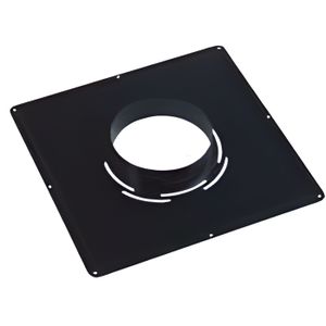 POÊLE À GRANULÉS - PELLETS Plaque de propreté 300x300 mm inox émail noir mat Diamètre 80 pour poêles à Pellets  - 126080