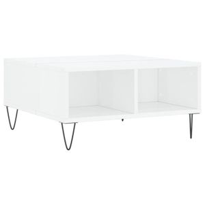 TABLE BASSE Zerodis Table basse blanc brillant 60x60x30 cm boi