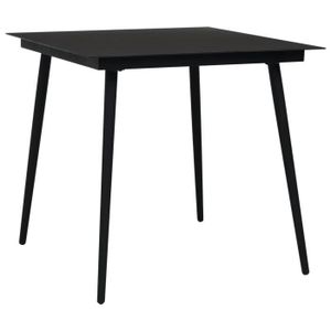 Ensemble table et chaise de jardin LIU-7809356156675Mobilier à dîner d'extérieur 5 pcs Corde en coton et acier Noir