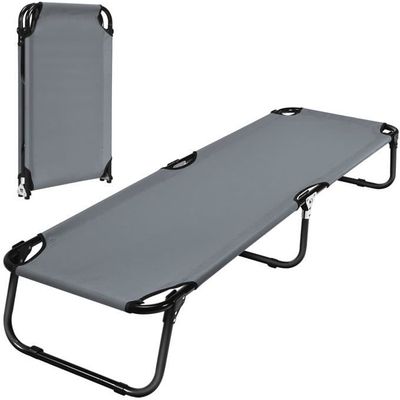 REDCAMP Lit de Camp Pliable avec Bleu Matelas, Lit Pliant de Camping pour Adulte, 190 x 71 x 38cm, Très Résistant Max Charge 226kg pour Pêche