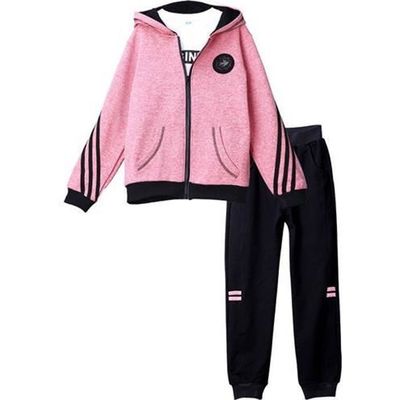 Ensemble Survêtement Velours Pour Filles 0-12 Ans - Sweat à Capuche Zippé + Pantalon Jogging - Décontracté, école, Plein Air