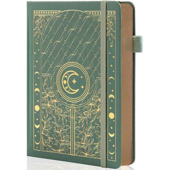 Carnet à Pointillés A5 - Couverture Rigide Cuir PU, Papier 160 G/m², 192 Pages - Pour Journal, Dessin, Planification