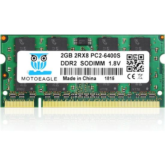 Mémoire Pc Portable 2Go DDR2 MICRON SODIMM PC2-6400S / MT16HTF25664HY