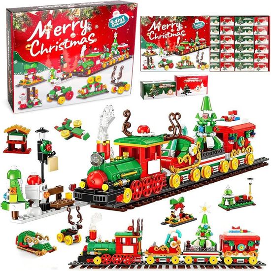 Calendrier De L'avent 2025 Train De Noël En Blocs - 24 Jours, Construction, Jouet éducatif Enfant