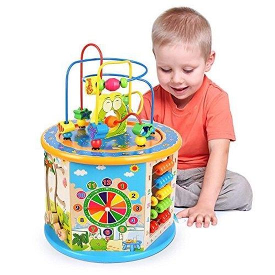 Cube D Activite En Bois 8 En 1 Jouets D Apprentissage Pour 1 An Old Boys Filles Perle Maze Forme Sorter Educatio 3jvb9v Cdiscount Jeux Jouets