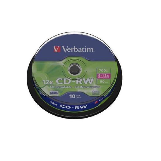 CD-RW VERBATIM Datalifeplus - 700 Mo 10x - Lot de 10
