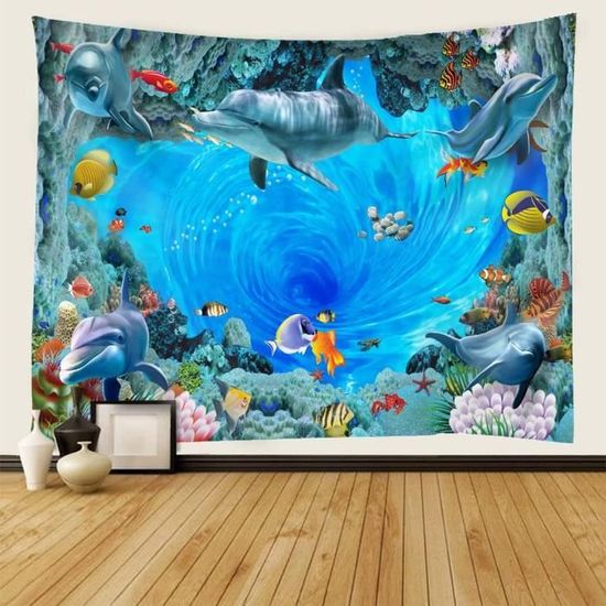 Chickwin Chickw1 Tapisserie Paysage Murales, 3D Imprimé Paris Art Nature Home Chambre Décoratives pour Salon à Coucher Décoration de Dortoir Parfait pour Plage de Nordique (130×150cm,25