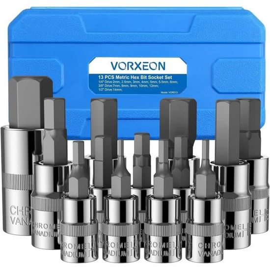 LIBRATON 27 Pièces Douilles Longues Magnétiques Set 1/4