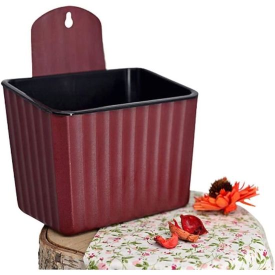 Jardinière Ovale Suspendue Pour Balcon - 60 Cm, Couleur Terre Cuite En Plastique | Pour Balustrade Jusqu'à 6 Cm, Résistante Aux Intempéries