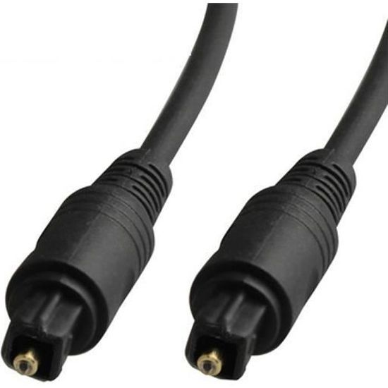 Câble Optique Toslink 1M (6.5ft) – Fibre Numérique Pour Audio, Noir
