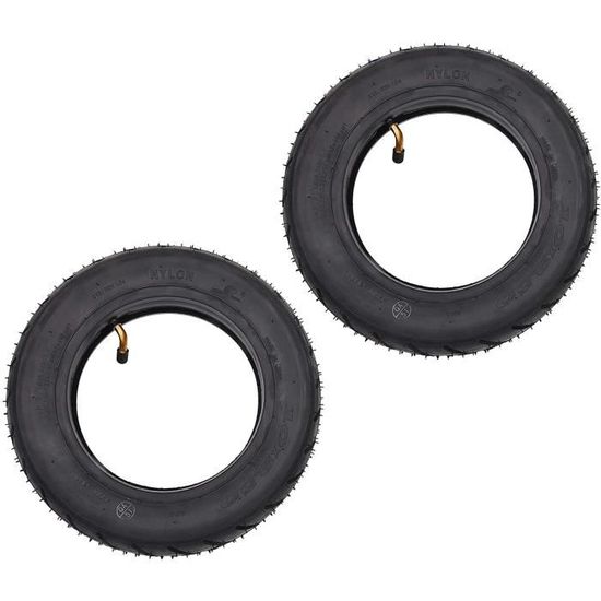 Pack 2 Pneus 2.50-10 + Chambres à Air Pour Mini Moto - Tasselés 33J, Parfaits Pour Cross Et Pit Bike
