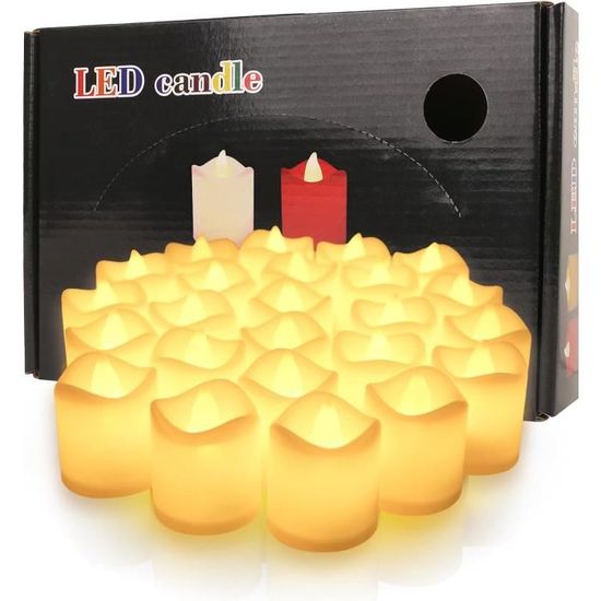 Lot De 4 Bougies Chauffe-plat LED Réalistes - Sans Flamme, Piles Incluses - Décoration Mariage, Noël, Halloween