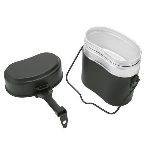 Lot De 4 Ustensiles De Cuisine En Aluminium Militaire Avec Couvercle - Capacité ~1L - Neuf Pour Camping