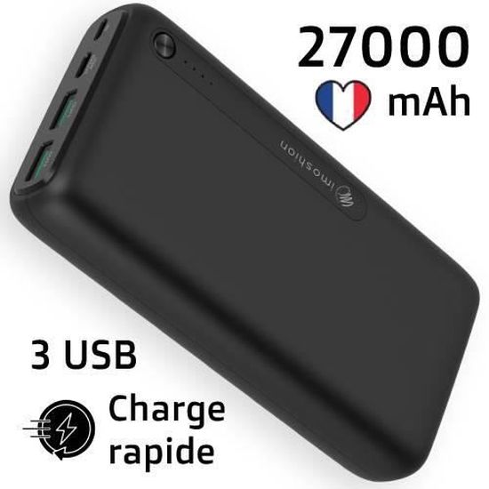 IMOSHION® Batterie Externe 27000mAh Recharge Rapide USB-C micro