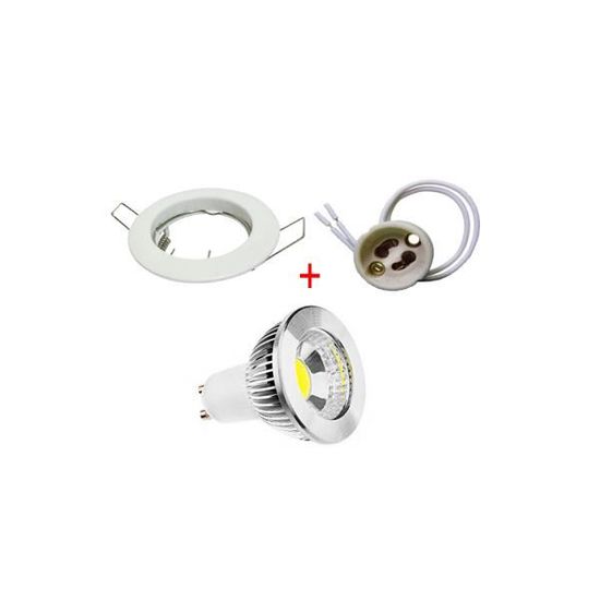 Kit spot led encastrable 5W GU10 230V Blanc Cdiscount Maison